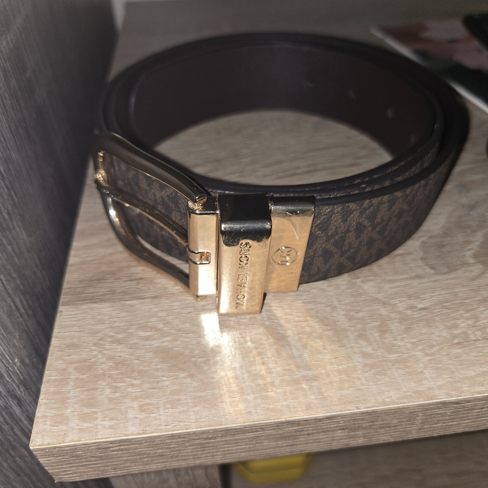 MICHAEL Michael Kors Brown and Gold Belt